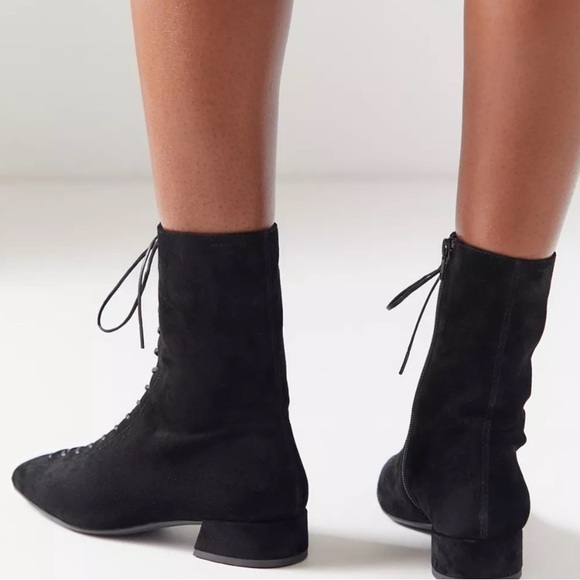 vagabond x free people joyce suede lace up boots black leather size 6 - Picture 3 of 9